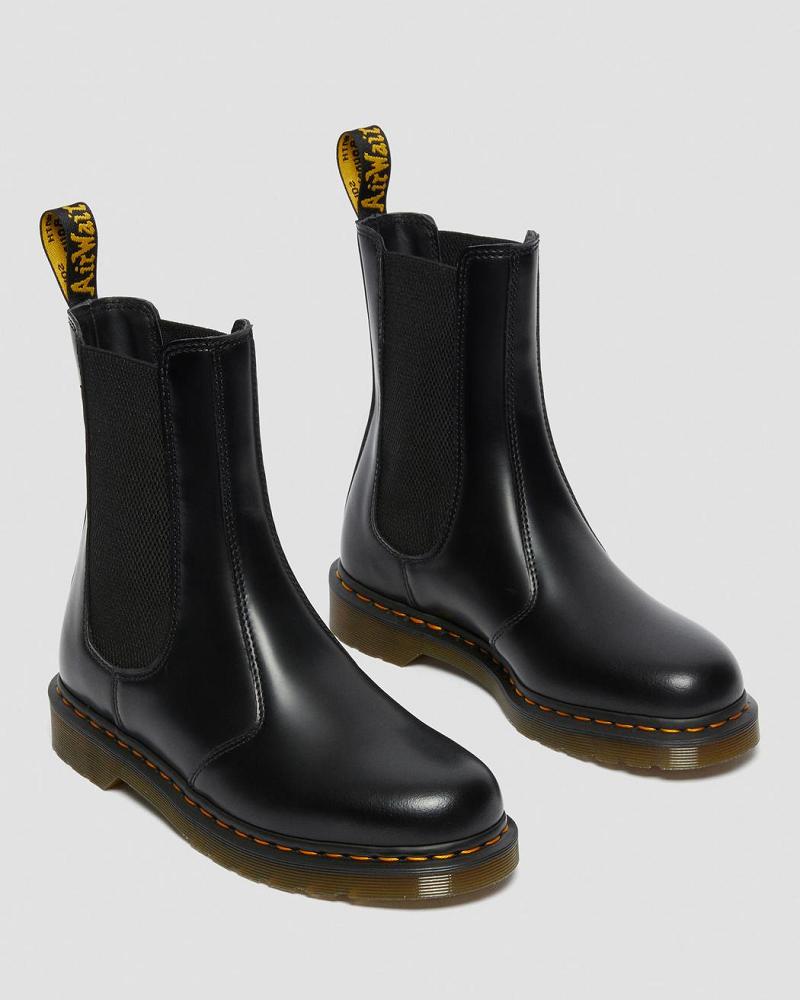 Botines Chelsea Dr Martens 2976 Hi Smooth Cuero Mujer Negros | MX 660EBC